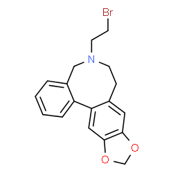 ChemSpider 2D Image | 6-(2-Bromoethyl)-5,6,7,8-tetrahydrobenzo[c][1,3]benzodioxolo[5,6-e]azocine | C18H18BrNO2