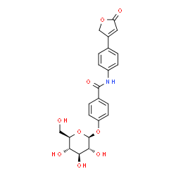 ChemSpider 2D Image | 4-(beta-D-Glucopyranosyloxy)-N-[4-(5-oxo-2,5-dihydro-3-furanyl)phenyl]benzamide | C23H23NO9