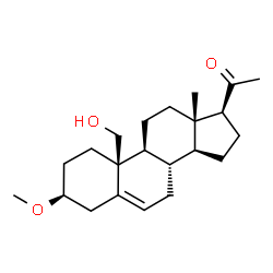 ChemSpider 2D Image | (3beta)-19-Hydroxy-3-methoxypregn-5-en-20-one | C22H34O3