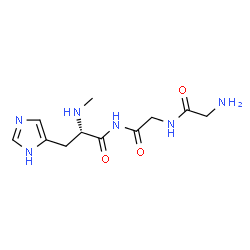ChemSpider 2D Image | Glycyl-N-[(2S)-3-(1H-imidazol-5-yl)-2-(methylamino)propanoyl]glycinamide | C11H18N6O3