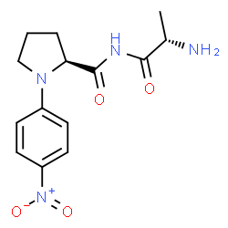 ChemSpider 2D Image | N-[(2S)-2-Aminopropanoyl]-1-(4-nitrophenyl)-L-prolinamide | C14H18N4O4