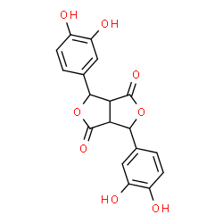 ChemSpider 2D Image | 3,6-Bis(3,4-dihydroxyphenyl)tetrahydro-1H,4H-furo[3,4-c]furan-1,4-dione | C18H14O8