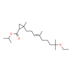 ChemSpider 2D Image | Isopropyl 2-[(3E)-8-ethoxy-4,8-dimethyl-3-nonen-1-yl]-2-methylcyclopropanecarboxylate | C21H38O3