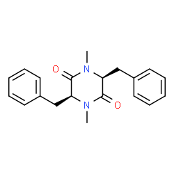 ChemSpider 2D Image | (3S,6S)-3,6-Dibenzyl-1,4-dimethyl-2,5-piperazinedione | C20H22N2O2