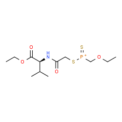 ChemSpider 2D Image | Ethyl N-({[(ethoxymethyl)(thioxo)phosphonio]sulfanyl}acetyl)-L-valinate | C12H23NO4PS2