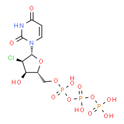 ChemSpider 2D Image | 2'-Chloro-2'-deoxyuridine 5'-(tetrahydrogen triphosphate) | C9H14ClN2O14P3