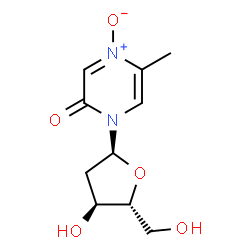 ChemSpider 2D Image | 1-(2-Deoxy-alpha-D-erythro-pentofuranosyl)-5-methyl-2(1H)-pyrazinone 4-oxide | C10H14N2O5