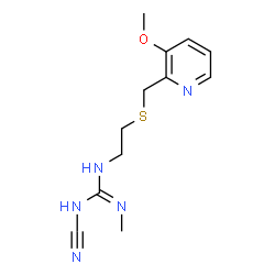 ChemSpider 2D Image | 1-Cyano-3-(2-{[(3-methoxy-2-pyridinyl)methyl]sulfanyl}ethyl)-2-methylguanidine | C12H17N5OS