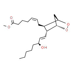 ChemSpider 2D Image | Methyl (5Z)-7-{(1S,4R,5R,6R)-6-[(1E,3S)-3-hydroxy-1-octen-1-yl]-2,3-dioxabicyclo[2.2.1]hept-5-yl}-5-heptenoate | C21H34O5