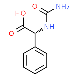ChemSpider 2D Image | (2R)-(Carbamoylamino)(phenyl)acetic acid | C9H10N2O3
