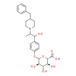 ChemSpider 2D Image | 4-[2-(4-Benzyl-1-piperidinyl)-1-hydroxypropyl]phenyl beta-D-glucopyranosiduronic acid | C27H35NO8