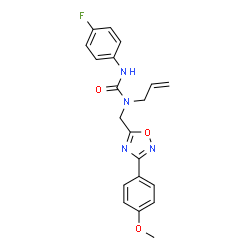 ChemSpider 2D Image | 1-Allyl-3-(4-fluorophenyl)-1-{[3-(4-methoxyphenyl)-1,2,4-oxadiazol-5-yl]methyl}urea | C20H19FN4O3