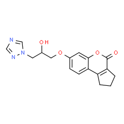 ChemSpider 2D Image | 7-[2-Hydroxy-3-(1H-1,2,4-triazol-1-yl)propoxy]-2,3-dihydrocyclopenta[c]chromen-4(1H)-one | C17H17N3O4