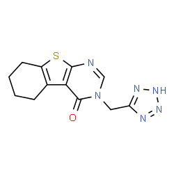 ChemSpider 2D Image | 3-(2H-Tetrazol-5-ylmethyl)-5,6,7,8-tetrahydro[1]benzothieno[2,3-d]pyrimidin-4(3H)-one | C12H12N6OS