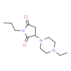ChemSpider 2D Image | 3-(4-Ethyl-1-piperazinyl)-1-propyl-2,5-pyrrolidinedione | C13H23N3O2