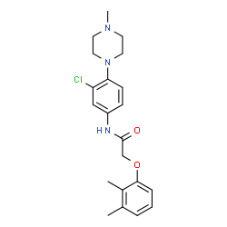 ChemSpider 2D Image | N-[3-Chloro-4-(4-methyl-1-piperazinyl)phenyl]-2-(2,3-dimethylphenoxy)acetamide | C21H26ClN3O2