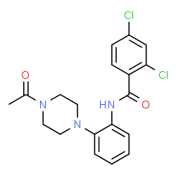ChemSpider 2D Image | N-[2-(4-Acetyl-1-piperazinyl)phenyl]-2,4-dichlorobenzamide | C19H19Cl2N3O2