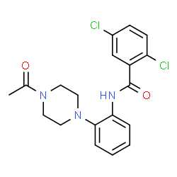 ChemSpider 2D Image | N-[2-(4-Acetyl-1-piperazinyl)phenyl]-2,5-dichlorobenzamide | C19H19Cl2N3O2