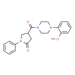 ChemSpider 2D Image | 4-[4-(2-Methoxy-phenyl)-piperazine-1-carbonyl]-1-phenyl-pyrrolidin-2-one | C22H25N3O3