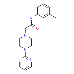 ChemSpider 2D Image | N-(3-Methylphenyl)-2-[4-(2-pyrimidinyl)-1-piperazinyl]acetamide | C17H21N5O