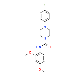 ChemSpider 2D Image | N-(2,4-Dimethoxyphenyl)-4-(4-fluorophenyl)-1-piperazinecarboxamide | C19H22FN3O3