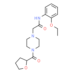 ChemSpider 2D Image | N-(2-Ethoxyphenyl)-2-[4-(tetrahydro-2-furanylcarbonyl)-1-piperazinyl]acetamide | C19H27N3O4