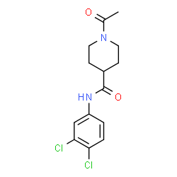 ChemSpider 2D Image | 1-Acetyl-N-(3,4-dichlorophenyl)-4-piperidinecarboxamide | C14H16Cl2N2O2