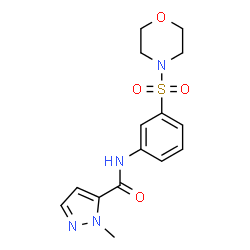ChemSpider 2D Image | 1-Methyl-N-[3-(4-morpholinylsulfonyl)phenyl]-1H-pyrazole-5-carboxamide | C15H18N4O4S