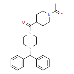 ChemSpider 2D Image | 1-(4-{[4-(Diphenylmethyl)-1-piperazinyl]carbonyl}-1-piperidinyl)ethanone | C25H31N3O2