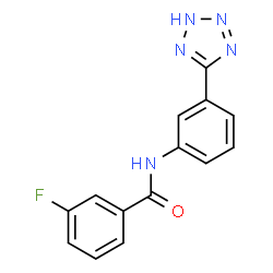 ChemSpider 2D Image | 3-Fluoro-N-[3-(2H-tetrazol-5-yl)phenyl]benzamide | C14H10FN5O