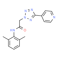 ChemSpider 2D Image | N-(2,6-Dimethylphenyl)-2-[5-(4-pyridinyl)-2H-tetrazol-2-yl]acetamide | C16H16N6O