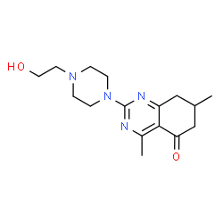 ChemSpider 2D Image | 2-[4-(2-Hydroxyethyl)-1-piperazinyl]-4,7-dimethyl-7,8-dihydro-5(6H)-quinazolinone | C16H24N4O2