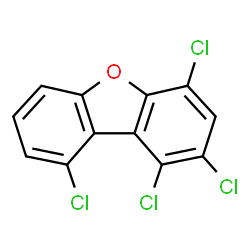 ChemSpider 2D Image | 1,2,4,9-TETRACHLORODIBENZOFURAN | C12H4Cl4O