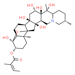 ChemSpider 2D Image | (3beta,4alpha,9beta,16beta,22xi)-4,12,14,16,17,20-Hexahydroxy-4,9-epoxycevan-3-yl (2Z)-2-methyl-2-butenoate | C32H49NO9