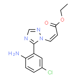ChemSpider 2D Image | Ethyl (2Z)-3-[5-(2-amino-5-chlorophenyl)-1H-1,2,4-triazol-1-yl]acrylate | C13H13ClN4O2