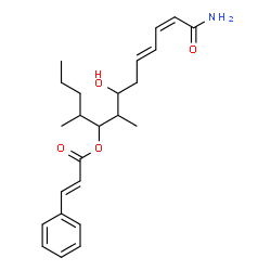 ChemSpider 2D Image | (9E,11Z)-13-Amino-7-hydroxy-4,6-dimethyl-13-oxo-9,11-tridecadien-5-yl (2E)-3-phenylacrylate | C24H33NO4