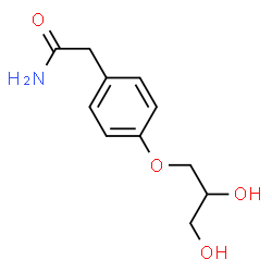 ChemSpider 2D Image | 4-(2,3-DIHYDROXYPROPOXY)BENZENEACETAMIDE | C11H15NO4