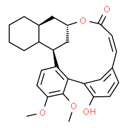 ChemSpider 2D Image | (1R,13Z,17S,19S)-9-Hydroxy-5,6-dimethoxy-16-oxapentacyclo[15.7.1.1~8,12~.0~2,7~.0~19,24~]hexacosa-2,4,6,8(26),9,11,13-heptaen-15-one | C27H30O5