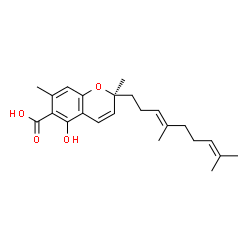 ChemSpider 2D Image | (2S)-2-[(3E)-4,8-Dimethyl-3,7-nonadien-1-yl]-5-hydroxy-2,7-dimethyl-2H-chromene-6-carboxylic acid | C23H30O4
