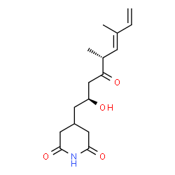 ChemSpider 2D Image | 4-[(2S,5R,6E)-2-Hydroxy-5,7-dimethyl-4-oxo-6,8-nonadien-1-yl]-2,6-piperidinedione | C16H23NO4
