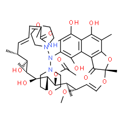 ChemSpider 2D Image | (7S,9E,11S,12R,13S,14R,15R,16R,17S,18S)-26-(Di-4-morpholinylamino)-2,15,17,27,29-pentahydroxy-11-methoxy-3,7,12,14,16,18,22-heptamethyl-6,23-dioxo-8,30-dioxa-24-azatetracyclo[23.3.1.1~4,7~.0~5,28~]tri
aconta-1(28),2,4,9,19,21,25(29),26-octaen-13-yl acetate | C45H62N4O14