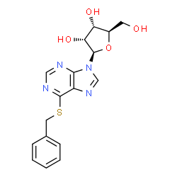 ChemSpider 2D Image | Purine, 6-benzylthio-9-beta-D-ribofuranosyl- | C17H18N4O4S