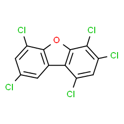 ChemSpider 2D Image | 1,3,4,6,8-PENTACHLORODIBENZOFURAN | C12H3Cl5O
