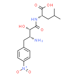 ChemSpider 2D Image | N-[(2S,3R)-3-Amino-2-hydroxy-4-(4-nitrophenyl)butanoyl]-L-leucine | C16H23N3O6