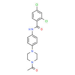 ChemSpider 2D Image | N-[4-(4-Acetyl-1-piperazinyl)phenyl]-2,4-dichlorobenzamide | C19H19Cl2N3O2