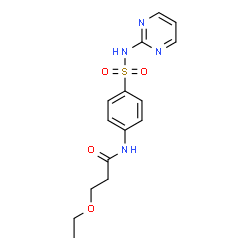 ChemSpider 2D Image | 3-Ethoxy-N-[4-(2-pyrimidinylsulfamoyl)phenyl]propanamide | C15H18N4O4S