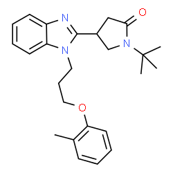 ChemSpider 2D Image | 1-tert-Butyl-4-[1-(3-o-tolyloxy-propyl)-1H-benzoimidazol-2-yl]-pyrrolidin-2-one | C25H31N3O2