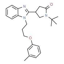 ChemSpider 2D Image | 1-tert-Butyl-4-[1-(3-m-tolyloxy-propyl)-1H-benzoimidazol-2-yl]-pyrrolidin-2-one | C25H31N3O2