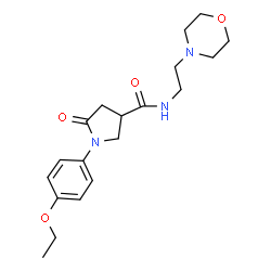 ChemSpider 2D Image | 1-(4-Ethoxyphenyl)-N-[2-(4-morpholinyl)ethyl]-5-oxo-3-pyrrolidinecarboxamide | C19H27N3O4