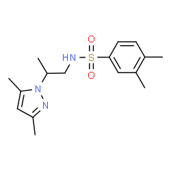 ChemSpider 2D Image | N-[2-(3,5-Dimethyl-pyrazol-1-yl)-propyl]-3,4-dimethyl-benzenesulfonamide | C16H23N3O2S